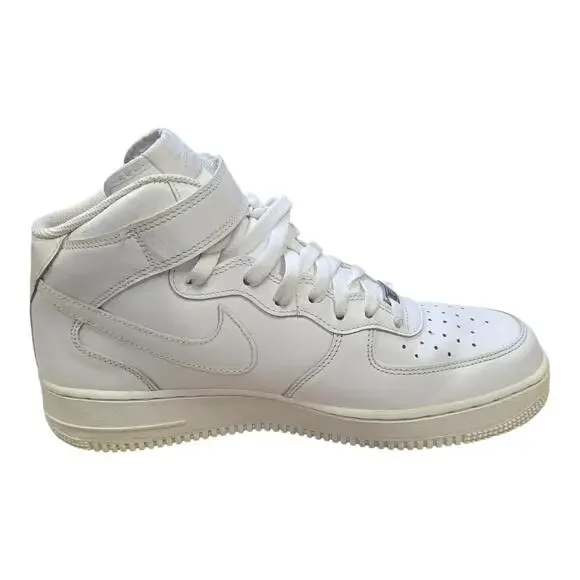 Nike Air Force 1 Mid '07 Men’s Size 9 White Leather Sneakers 315123-111 Vietnam